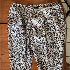 Leopard print theory silk pants